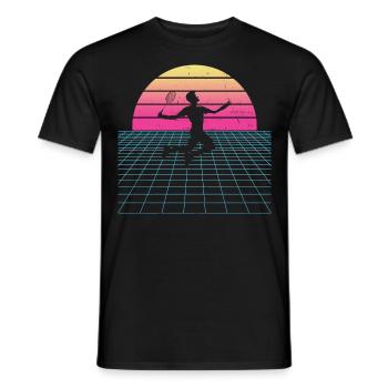 Women's Men's Squash Badminton Badminton Badmintons - Men's T-Shirt - black - Front - AI Model Male 178 light (178cm)