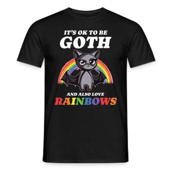 Goth Rock Satan Einhorn Festivals Death Metal - Männer T-Shirt - Schwarz - Vorne - AI Model Male 178 light (178cm)
