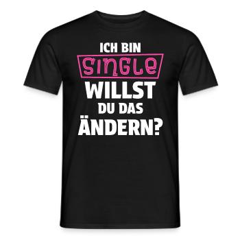 Single Men, Women Solo, Bachelor, Bachelor - Men's T-Shirt - black - Front - AI Model Male 178 light (178cm)