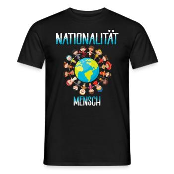 against racism, against the right, against Nazis, love - Men's T-Shirt - black - Front - AI Model Male 178 light (178cm)