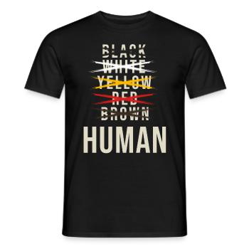 against racism, against the right, against Nazis, love - Men's T-Shirt - black - Front - AI Model Male 178 light (178cm)