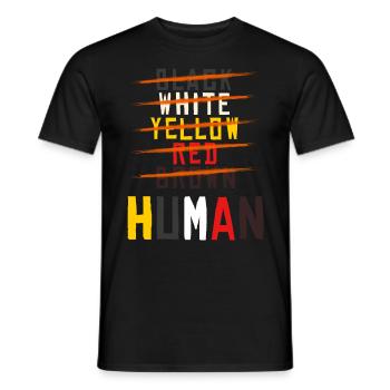 contre le racisme, contre la droite, contre les nazis, l’amour - T-shirt homme - noir - Devant - AI Model Male 178 light (178cm)