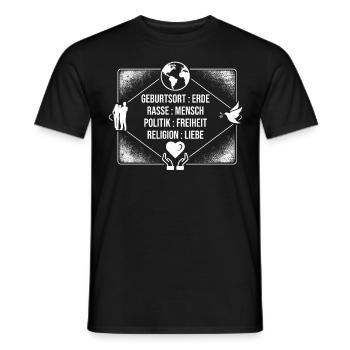 against racism, against the right, against Nazis, love - Men's T-Shirt - black - Front - AI Model Male 178 light (178cm)