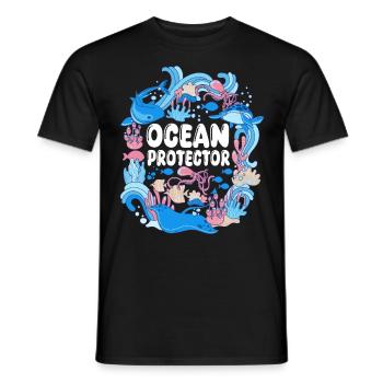 Environmental Protection, Nature Conservation, Ocean Protector, Planet - Men's T-Shirt - black - Front - AI Model Male 178 light (178cm)
