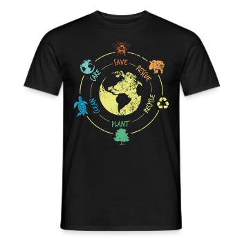 Rette Tiere Recyceln Tag Der Erde, Rette Den Ozean - Männer T-Shirt - Schwarz - Vorne - AI Model Male 178 light (178cm)