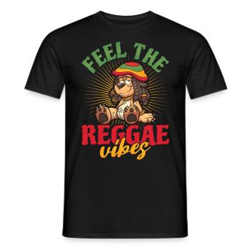 Rastafari Music Vibes Only Rasta Jamaica Reggae - Men's T-Shirt - black - Front - AI Model Male 178 light (178cm)
