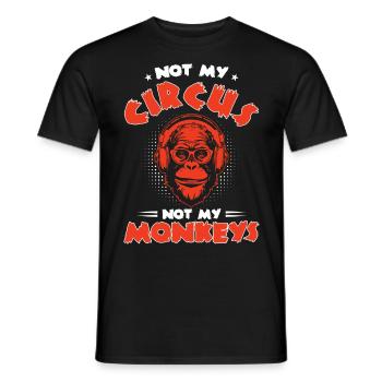 Pas mon cirque, pas mes singes ! - T-shirt homme - noir - Devant - AI Model Male 178 light (178cm)