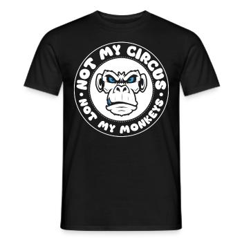 Pas mon cirque, pas mes singes ! - T-shirt homme - noir - Devant - AI Model Male 178 light (178cm)