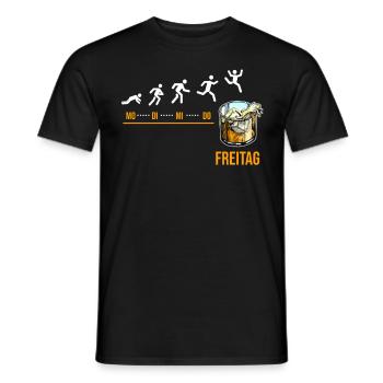 Fête du vendredi ! Le whisky, idée cadeau, pour les connaisseurs - T-shirt homme - noir - Devant - AI Model Male 178 light (178cm)