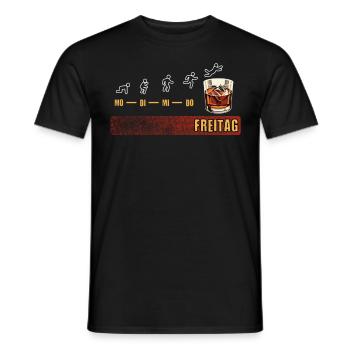 Fête du vendredi ! Le whisky, idée cadeau, pour les connaisseurs - T-shirt homme - noir - Devant - AI Model Male 178 light (178cm)