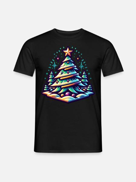 Retro Weihnachten - Männer T-Shirt - Schwarz