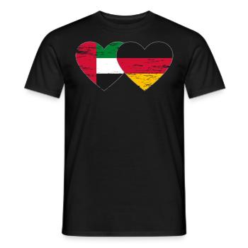 United Arab Emirates Germany Heart - Men's T-Shirt - black - Front - AI Model Male 178 light (178cm)
