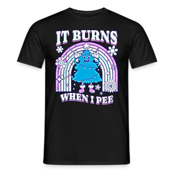 Winter Edition "It Burns when i Pee"! sarkastisch - Männer T-Shirt - Schwarz - Vorne - AI Model Male 178 light (178cm)