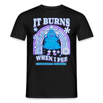 Winter Edition "It Burns when i Pee"! sarkastisch - Männer T-Shirt - Schwarz - Vorne - AI Model Male 178 light (178cm)