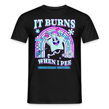 Winter Edition "It Burns when i Pee"! sarkastisch - Männer T-Shirt - Schwarz - Vorne - AI Model Male 178 light (178cm)