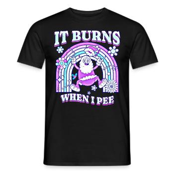 Winter Edition "It Burns when i Pee"! sarkastisch - Männer T-Shirt - Schwarz - Vorne - AI Model Male 178 light (178cm)