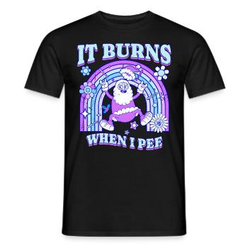 Winter Edition "It Burns when i Pee"! sarkastisch - Männer T-Shirt - Schwarz - Vorne - AI Model Male 178 light (178cm)