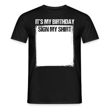 Gift Round Birthday Party Celebration Birthday - Men's T-Shirt - black - Front - AI Model Male 178 light (178cm)