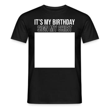 Gift Round Birthday Party Celebration Birthday - Men's T-Shirt - black - Front - AI Model Male 178 light (178cm)