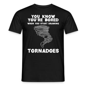 Funny Science Humor Nerd Geek Tornado - Men's T-Shirt - black - Front - AI Model Male 178 light (178cm)
