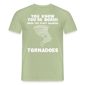 Drôle Science Humour Nerd Geek Tornade - T-shirt homme - vert sauge - Devant - AI Model Male 178 light (178cm)