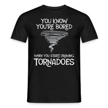 Drôle Science Humour Nerd Geek Tornade - T-shirt homme - noir - Devant - AI Model Male 178 light (178cm)