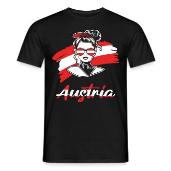 Sport Austria, Austria, Football Sports Fan - Men's T-Shirt - black - Front - AI Model Male 178 light (178cm)