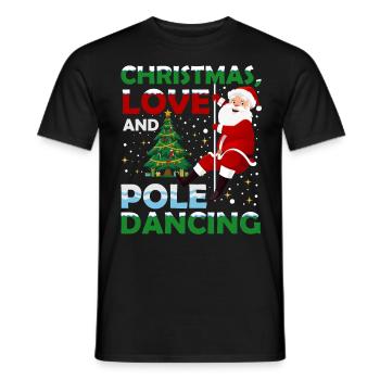 Danseuse de pole, Pole dance, Noël, Amour - T-shirt homme - noir - Devant - AI Model Male 178 light (178cm)