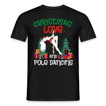 Danseuse de pole, Pole dance, Noël, Amour - T-shirt homme - noir - Devant - AI Model Male 178 light (178cm)