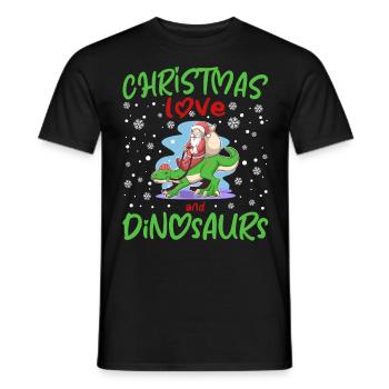 Dino Garçon Garçon Enfants Noël Amour Dinosaure - T-shirt homme - noir - Devant - AI Model Male 178 light (178cm)