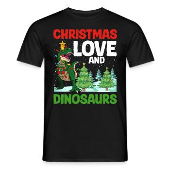Dino Garçon Garçon Enfants Noël Amour Dinosaure - T-shirt homme - noir - Devant - AI Model Male 178 light (178cm)
