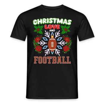 Joueurs de football universitaire Équipe Noël Amour - T-shirt homme - noir - Devant - AI Model Male 178 light (178cm)