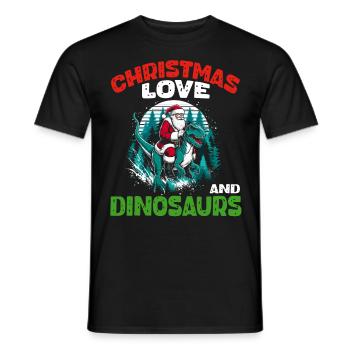 Dino Garçon Garçon Enfants Noël Amour Dinosaure - T-shirt homme - noir - Devant - AI Model Male 178 light (178cm)