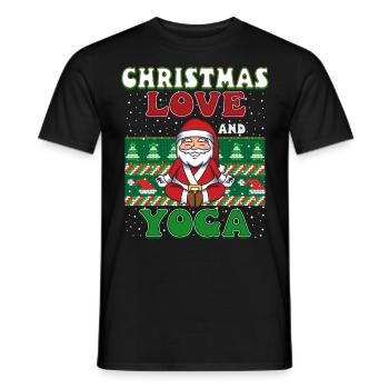 Yogini Yoga Meditation Christmas, Love and Yoga - Men's T-Shirt - black - Front - AI Model Male 178 light (178cm)