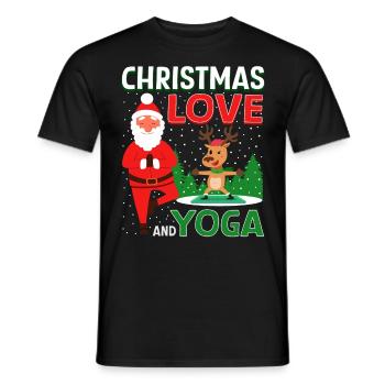 Yogini Yoga Meditation Christmas, Love and Yoga - Men's T-Shirt - black - Front - AI Model Male 178 light (178cm)