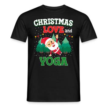 Yogini Yoga Meditation Christmas, Love and Yoga - Men's T-Shirt - black - Front - AI Model Male 178 light (178cm)