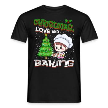 Noël, Amour et pâtisserie, Douce joie des fêtes - T-shirt homme - noir - Devant - AI Model Male 178 light (178cm)