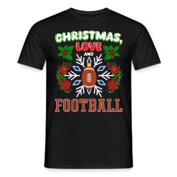 Joueurs de football universitaire Équipe Noël Amour - T-shirt homme - noir - Devant - AI Model Male 178 light (178cm)