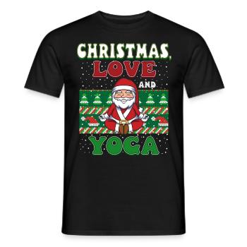 Yogini Yoga Meditation Christmas, Love and Yoga - Men's T-Shirt - black - Front - AI Model Male 178 light (178cm)