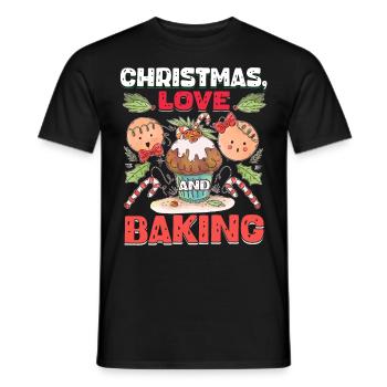 Christmas, Love and Baking, Sweet Holiday Joy - Men's T-Shirt - black - Front - AI Model Male 178 light (178cm)