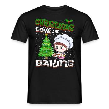 Noël, Amour et pâtisserie, Douce joie des fêtes - T-shirt homme - noir - Devant - AI Model Male 178 light (178cm)