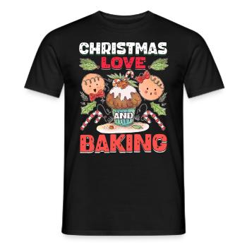 Noël, Amour et pâtisserie, Douce joie des fêtes - T-shirt homme - noir - Devant - AI Model Male 178 light (178cm)