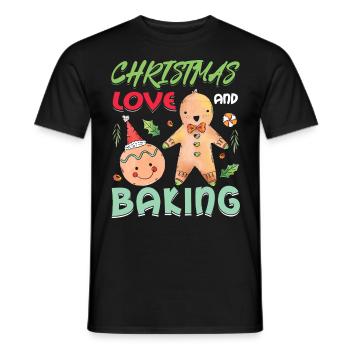 Noël, Amour et pâtisserie, Douce joie des fêtes - T-shirt homme - noir - Devant - AI Model Male 178 light (178cm)