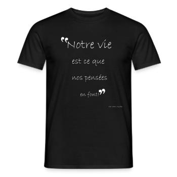 La Vie à l'Image de Nos Pensées - T-shirt homme - noir - Devant - AI Model Male 178 light (178cm)