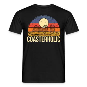Roller coaster amusement park funfair amusement park - Men's T-Shirt - black - Front - AI Model Male 178 light (178cm)