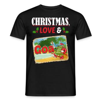Noël Disco, Rave, Techno, House, Goa, Fête - T-shirt homme - noir - Devant - AI Model Male 178 light (178cm)