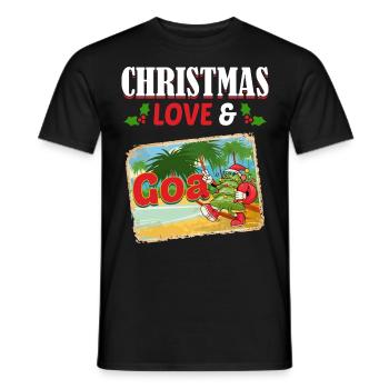 Weihnachten Disco, Rave, Techno, House, Goa, Party - Männer T-Shirt - Schwarz - Vorne - AI Model Male 178 light (178cm)