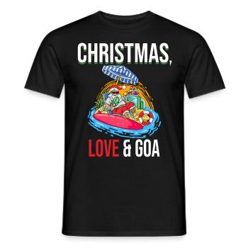 Weihnachten Disco, Rave, Techno, House, Goa, Party - Männer T-Shirt - Schwarz - Vorne - AI Model Male 178 light (178cm)