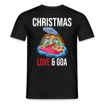 Weihnachten Disco, Rave, Techno, House, Goa, Party - Männer T-Shirt - Schwarz - Vorne - AI Model Male 178 light (178cm)