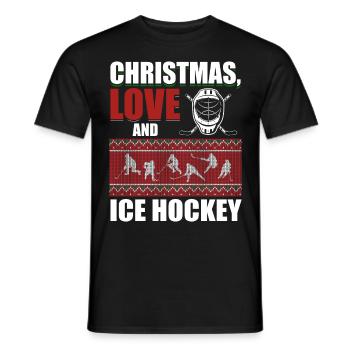 Weihnachten, Liebe und Eishockey Magie auf dem Eis - Männer T-Shirt - Schwarz - Vorne - AI Model Male 178 light (178cm)
